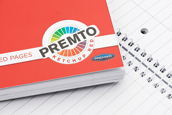 Close up of Ketchup Red Premto binder